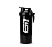 ESN Shaker, 600 ml, noir, passoire et chambre supplémentaire