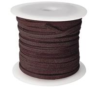esnado Bande en Cuir Velours | Largeur : 3 mm | Épaisseur : 1,5 mm | Longueur : 25 mètres/Rouleau | Couleur : Marron CASTANIE | Cuir véritable - Tannage végétal | pour l'artisanat
