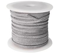 esnado Bande en Cuir Velours | Largeur : 3 mm | Épaisseur : 1,5 mm | Longueur : 5 m | Couleur : Gris | Cuir véritable - Tannage végétal | pour Bricolage | Fabrication de Bracelets, Bijoux