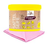 esnado - Bense & Eicke Savon pour selle - Savon pour cuir avec éponge + 1 chiffon microfibre professionnel - Le nettoyage du cuir pour cuir lisse, selles, vêtements de moto (500 ml)