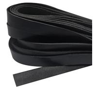 esnado Bracelet en cuir plat | Largeur : 20 mm ; Épaisseur : env. 2,5 mm - Noir - 2 mètres | Cuir véritable - Tannage végétal | Pour bricolage | Fabrication de bracelets, médiévaux, bijoux