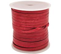 esnado Bracelet en cuir plat | Largeur 4 mm, épaisseur 1 mm | Longueur : 3 m | Couleur : rouge antique | Cuir véritable - tannage végétal | Pour bricoler | Fabrication de bijoux