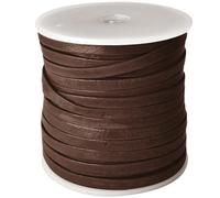 esnado Bracelet en cuir plat | Largeur 4 mm, épaisseur 1 mm | Longueur : 5 mètres | Couleur : marron chocolat | Cuir véritable - tannage végétal | pour bricolage | Fabrication de bijoux