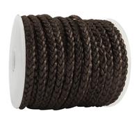 esnado Bracelet en cuir tressé plat | Largeur : 5 mm | Épaisseur : env. 2 mm | Longueur : 2 m | Couleur : marron | Cuir véritable - tannage végétal | Pour bricolage | Fabrication de bracelets, bijoux