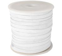 Esnado Cordon de Cuir Plat | Largeur 4 mm, épaisseur 1 mm | Longueur : 5 m | Couleur : Blanc | Cuir véritable - Tannage végétal | pour Bricolage | Fabrication de Bijoux