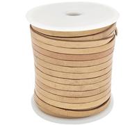 esnado Cordon de Cuir Plat - Largeur 4 mm - Épaisseur 1 mm - Longueur : 5 m - Couleur : Naturel - Cuir véritable - Tannage végétal - pour Le Bricolage | Fabrication de Bijoux