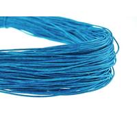 esnado Cordon de cuir rond - 1,5 mm x 10 mètres, Mesh Azur Bleu | CUIR VÉRITABLE | tannage végétal | idéal pour bijoux et bracelets, travaux de tressage, bricolage, décoration,