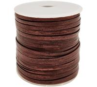 esnado Cordon en cuir plat | Largeur 4 mm, épaisseur 1 mm | Longueur : 10 m | Couleur : marron antique | Cuir véritable - Tannage végétal | Pour bricoler | Fabrication de bijoux