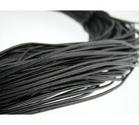 esnado Cordon en Cuir Rond - 1,5 mm - Noir - 25 mètres - Cuir véritable - Tannage végétal - Idéal pour de Bijoux et de Bracelets, Les travaux manuels ou la décoration, Bricolage, Les médiévaux