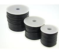 esnado Cordon en Cuir Rond - 1 mm - Bleu - 10 mètres | Cuir véritable | Tannage végétal | Idéal pour la Fabrication de Bijoux et de Bracelets,