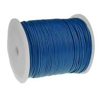 esnado Cordon en cuir rond - 1 mm - Bleu - 25 mètres | Cuir véritable | tannage végétal | Idéal pour la fabrication de bijoux et de bracelets, les travaux manuels, décorations, bricolage, médiéval