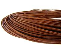 esnado Cordon en cuir rond 2 mm marron naturel - 20 mètres - Pour la fabrication de bijoux, le Moyen Âge et le LARP, laçage
