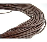 esnado Cordon en cuir rond - 4 mm - Longueur : 10 m - Marron - Pour la fabrication de bijoux, les projets de bricolage et les loisirs créatifs