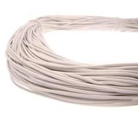 esnado Cordon rond en cuir - 1,5 mm x 30 m - Blanc - Cuir véritable - Tannage végétal - Idéal pour bijoux et bracelets, tressage, bricolage, décoration, bricolage, médiéval, jeu de rôle