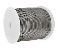 esnado Cordon rond en cuir - 1 mm - Argenté - 5 m - Cuir véritable - Tannage végétal - Idéal pour la fabrication de bijoux, bracelets, travaux manuels ou décoration, bricolage, médiéval, LARP