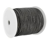 esnado Cordon rond en cuir - 1 mm - Graphite - 25 mètres - Cuir véritable - Tannage végétal - Idéal pour la fabrication de bijoux et bracelets, l'artisanat ou la décoration, les projets de bricolage