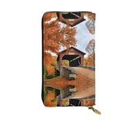 ESNAIUVCD Albany Portefeuille multifonction en cuir véritable avec imprimé pont couvert pour téléphone portable, Noir , Taille unique