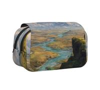 ESNAIUVCD Beautiful Views Sac à stylos double couche avec impression de grande capacité, convient pour les garçons, les filles et les adultes, cette trousse de bureau avec compartiment