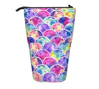 ESNAIUVCD Belle trousse à crayons rétractable avec imprimé sirène aux couleurs de l'arc-en-ciel pour étudiants, enfants, adultes, pour l'école, le bureau