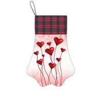 ESNAIUVCD Chaussette de Saint-Valentin en forme de cœur avec imprimé ballon pour sapin de Noël, décoration de Noël pour animal de compagnie