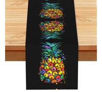 ESNAIUVCD Chemin de table coloré imprimé ananas 33 x 183 cm pour cuisine, salle à manger, décoration pour intérieur ou extérieur, maison, fête, restaurant