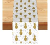 ESNAIUVCD Chemin de table doré à paillettes - Motif ananas - 33 x 183 cm - Décoration de table de cuisine ou de salle à manger - Décoration pour intérieur ou extérieur - Fournitures de restaurant