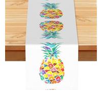 ESNAIUVCD Chemin de table imprimé ananas 33 x 183 cm - Décoration de table de cuisine ou de salle à manger - Pour intérieur ou extérieur - Fournitures de restaurant