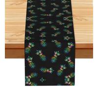 ESNAIUVCD Chemin de table imprimé ananas 33 x 183 cm - Décoration de table de cuisine ou de salle à manger - Décoration pour intérieur ou extérieur - Fournitures de restaurant
