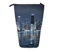 ESNAIUVCD Chicago - Trousse à crayons rétractable personnalisée avec impression réfléchissante pour étudiants, enfants, adultes, pour l'école, le bureau