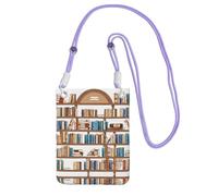 ESNAIUVCD Collection d'étagères à livres amusantes pour transporter un sac de téléphone portable en diagonale, sac à bandoulière, adapté pour transporter le téléphone portable, etc, violet, Taille