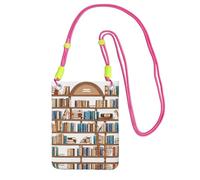 ESNAIUVCD Collection d'étagères à livres amusantes pour transporter un sac de téléphone portable en diagonale, sac à bandoulière, adapté pour transporter le téléphone portable, etc, Fuchsia, Taille