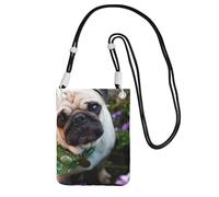 ESNAIUVCD Dod In The Garden Print Carry A Mobile Phone Bag Diagonally, Crossbody Bag, Suitable for Transport Mobile Phone Change, etc, Noir , Taille unique
