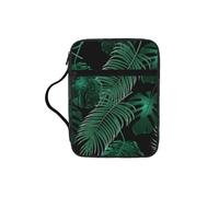 ESNAIUVCD Étui de bible imprimé feuille de bananier vert pour femmes et filles, avec poignée pour Bible de taille standard