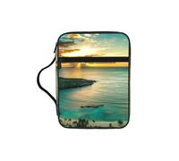ESNAIUVCD Étui de protection pour Bible avec motif lever du soleil sur Hawaï pour femmes et filles, avec poignée pour Bible de taille standard
