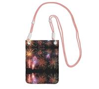 ESNAIUVCD Explosion Feu d'artifice Impression 3D Sac de téléphone portable en diagonale, sac à bandoulière, adapté pour transporter le téléphone portable, etc, rose, Taille unique