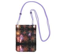 ESNAIUVCD Explosion Feu d'artifice Impression 3D Sac de téléphone portable en diagonale, sac à bandoulière, adapté pour transporter le téléphone portable, etc, violet, Taille unique