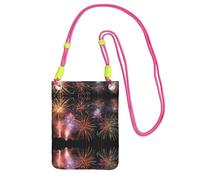 ESNAIUVCD Explosion Feu d'artifice Impression 3D Sac de téléphone portable en diagonale, sac à bandoulière, adapté pour transporter le téléphone portable, etc, Fuchsia, Taille unique