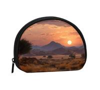 ESNAIUVCD Golden Desert Sunset Print Mini sac de rangement portable en forme de coquillage pour pièces de monnaie