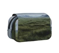 ESNAIUVCD Grand sac à stylos double couche imprimé prairie, convient pour les garçons, les filles et les adultes, cette trousse de bureau avec compartiment