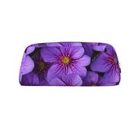 ESNAIUVCD Grande trousse à crayons avec fermeture éclair et imprimé fleurs de lys violettes - Trousse multifonction pour le travail et le maquillage, Argenté., Taille unique, Trousse de beauté