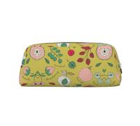 ESNAIUVCD Grande trousse à crayons avec fermeture éclair et imprimé fruits d'été - Trousse multifonction pour le travail et le maquillage, doré, Taille unique, Trousse de beauté