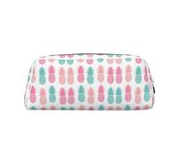 ESNAIUVCD Grande trousse à crayons avec fermeture éclair - Motif ananas d'été - Multifonctionnelle - Trousse de maquillage, Argenté., Taille unique, Trousse de beauté