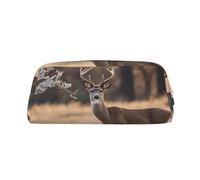 ESNAIUVCD Grande trousse à crayons avec fermeture éclair - Motif cerf de Virginie - Multifonctionnelle - Pour le travail et le maquillage, doré, Taille unique, Trousse de beauté