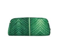 ESNAIUVCD Grande trousse à crayons avec fermeture éclair - Motif feuilles tropicales d'été - Pour le travail et les voyages - Multifonctionnel, Argenté., Taille unique, Trousse de beauté