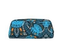 ESNAIUVCD Grande trousse à crayons avec fermeture éclair - Motif feuilles tropicales d'été - Pour le travail et les voyages - Multifonctionnel, doré, Taille unique, Trousse de beauté