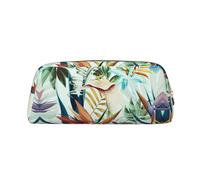 ESNAIUVCD Grande trousse à crayons avec fermeture éclair - Motif feuilles tropicales d'été - Pour le travail et les voyages - Multifonctionnel, doré, Taille unique, Trousse de beauté
