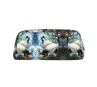 ESNAIUVCD Grande trousse à crayons avec fermeture éclair - Motif grue chinoise et oiseaux - Trousse de maquillage multifonction, doré, Taille unique, Trousse de beauté