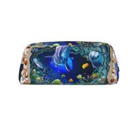 ESNAIUVCD Grande trousse à crayons avec fermeture éclair - Motif monde sous-marin - Pour le travail et les voyages - Multifonctionnel, doré, Taille unique, Trousse de beauté