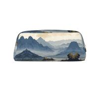 ESNAIUVCD Grande trousse à crayons avec fermeture éclair - Motif montagnes et rivières - Pour le travail et les voyages - Multifonctionnelle, doré, One Size, Trousse de beauté