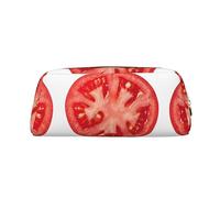 ESNAIUVCD Grande trousse à crayons avec fermeture éclair - Motif tranche de tomate - Multifonctionnelle - Pour le travail et le maquillage, doré, Taille unique, Trousse de beauté
